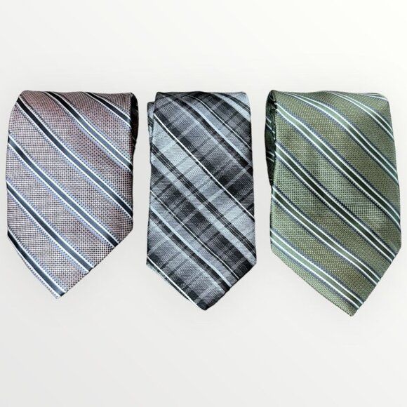 Pronto Uomo Other - Bundle Pronto Uomo 100% Silk Tie Lot of 3 Diagonal Striped Plaid Neckties